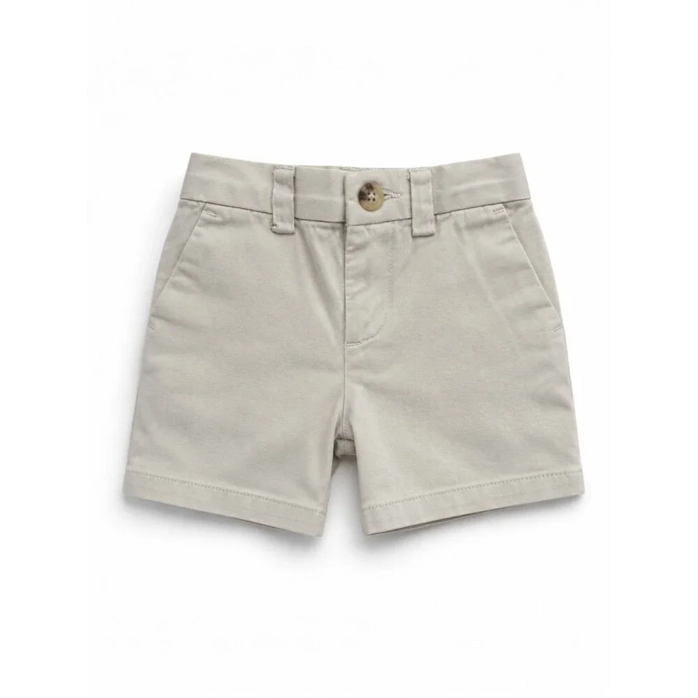 Ralph Lauren Baby Stretch Chino Shorts Sand 12M Classic Preppy Summer Minimal